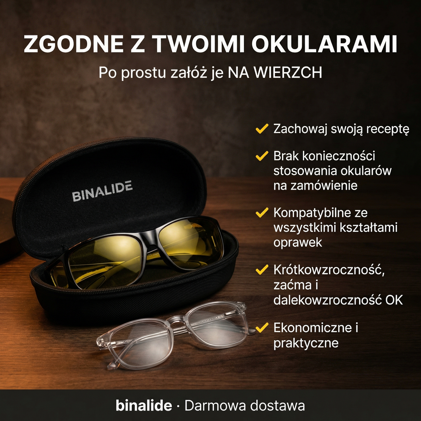 Binalide™ - Pozbądź się agresywnych reflektorów